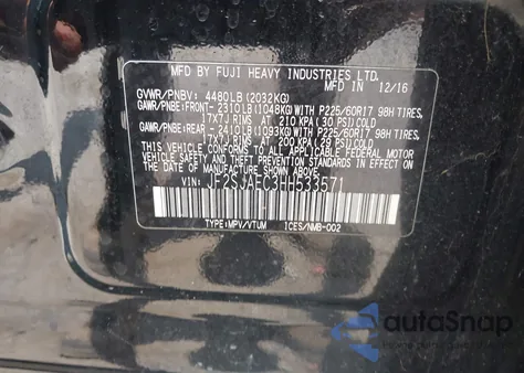 2017 Subaru Forester 2.5I Premium из США, поврежденный, VIN JF2SJAEC3HH533571